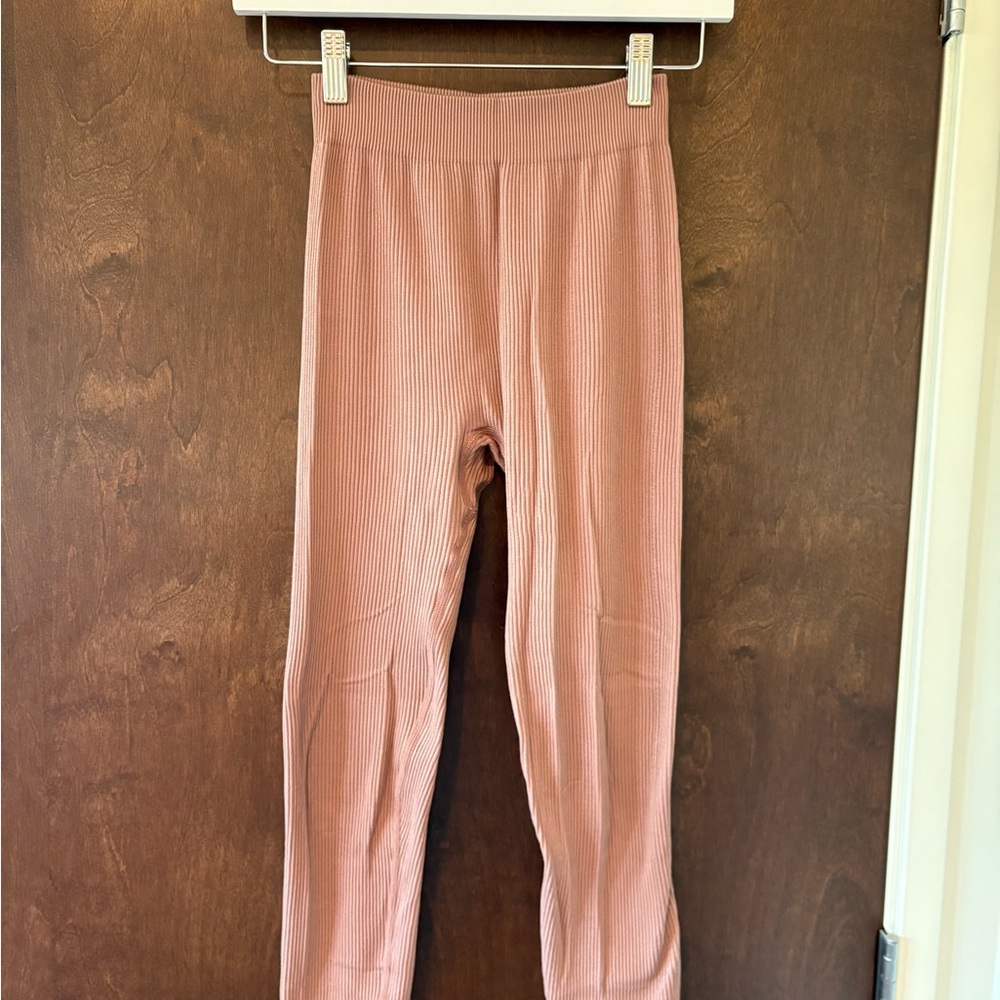 Zara Tan Ribbed Matching Workout set - Picture 5 of 9